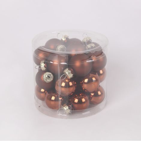 TrendLine Weihnachtskugeln aus Glas Ø 2,5 cm espresso 24 Stück Weihnachtskugel