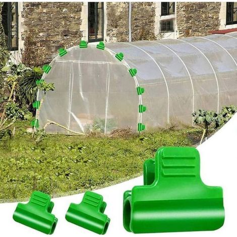 Clips Serre-Tube - Pour Tubes Ronds 11 mm - Fixation Film De Serre Bâche Filet D Ombrage - Lot De 50 (1/4)