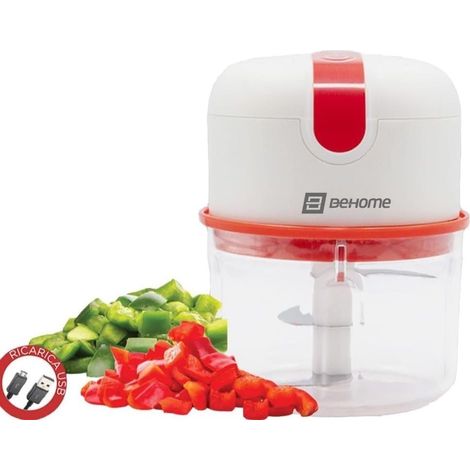 Hachoir Électrique Petit Rechargeable USB Sans Fil, Mini Robot Mixeur de Cuisine avec capacité 250 ml, hachoir Automatique pour Oignons, Ail, Viande, Légumes (1/5)