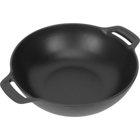 Wok en Fonte pour système de Barbecue Gourmet, Barbecue à gaz et Barbecue à Charbon, poêle à Wok en Fonte pour Switch Grid Rust System, Barbecue à gaz, Accessoires de grilles (1/5)