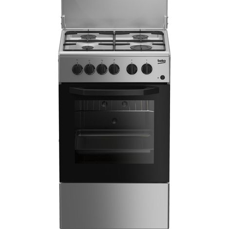 BEKO CUCINA A GAS 4 BRUCIATORI FORNO ELETT.54LT 50x50 SILVER CSS420... (1/5)
