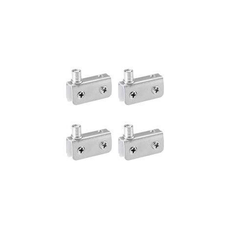 Paquet de 4 Pivot Porte Verre, Charniere Porte Verre, Acier Inoxydable, Ajustement pour Verre de 5-8mm