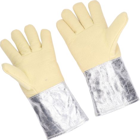 Gants de protection thermique en aluminium, résistants à la chaleur, isolants, paire, pour soudure industrielle et lutte contre les incendies (1/5)