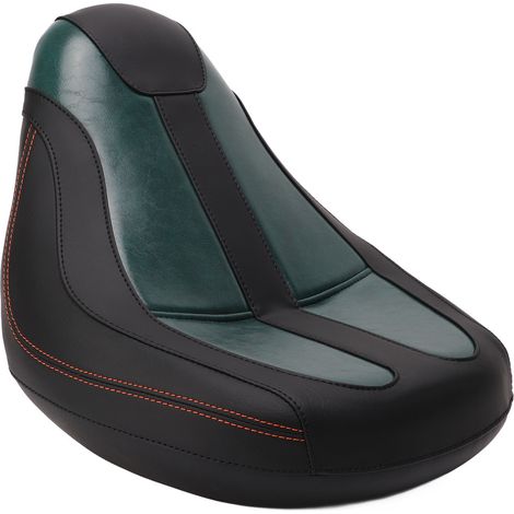 Coussin de selle solo touring pour moto, rembourrage renforcé en cuir synthétique noir et vert, pièce de rechange compatible Indian Scout Sixty (1/5)