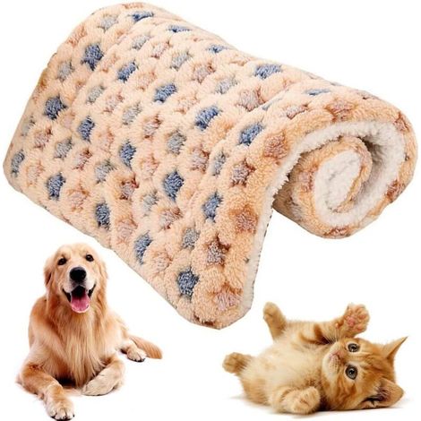 SABIR Tapis pour Chien, Couvertures pour Chien Chat, Moelleux Coussins Chiot, Animal de Compagnie Duveteux Toison Tapis Doux Coussin Tampon, Motif étoile (5050CM) (1/5)