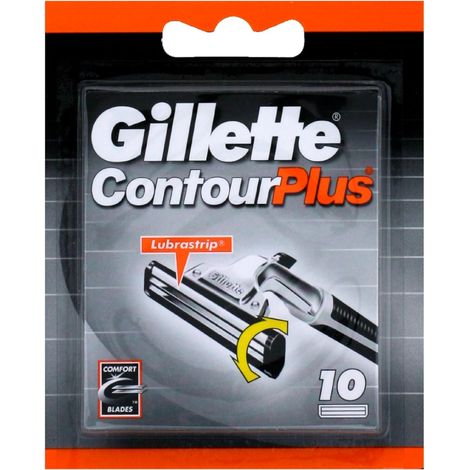 Contour Plus Razor Blades Men Pack of 10 Razor Blade Refills with Lubrastrip and Comfort System (1/5)