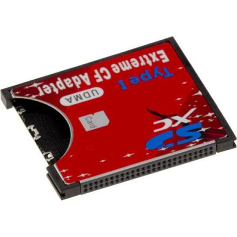 Adaptateur SDXC SDHC SD 3.0 vers Compact Flash CF I ou II Compatible Nikon Canon