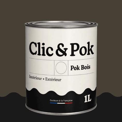 Peinture Bois Extérieur – POK BOIS - 1L - RAL 6014 - Olive jaune- Résistante aux intempéries - Ne s'écaille pas