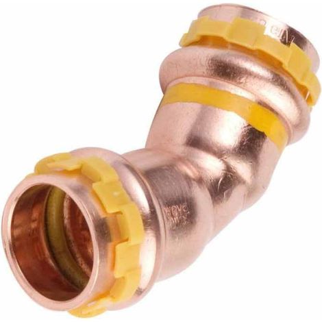coude à sertir 45 degrés - tube cuivre - femelle / femelle - 18 mm - comap sudopress gaz