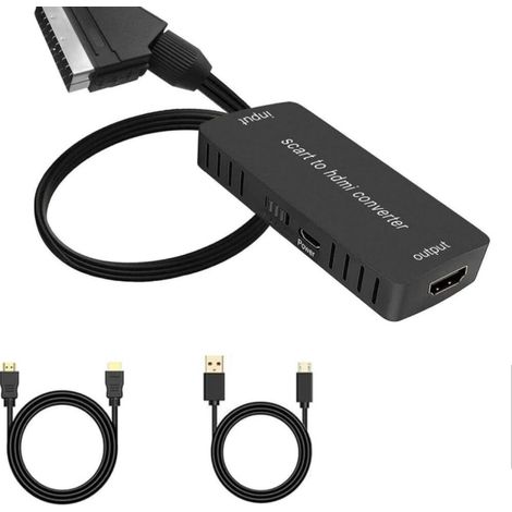 Adaptateur SCART vers HDMI pour téléviseur - Convertisseur SCART vers HDMI, HD 720p/1080p, compatible avec les téléviseurs HD, les moniteurs, les décodeurs, les Xbox, les PS3 et les lecteurs DVD Sky (1/5)