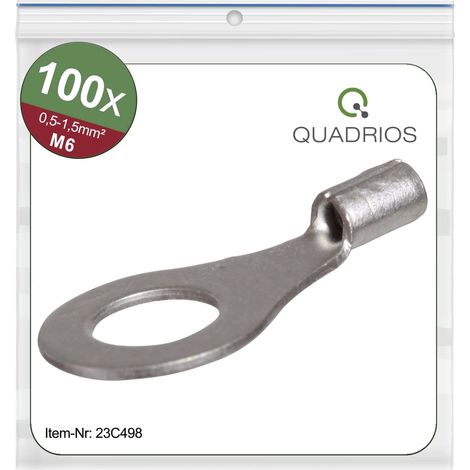 Quadrios 23C498 Cosse à oeillet Section max.=1.5 mm² Ø du trou=6.5 mm non isolé 100 pc(s) V903093 (1/5)