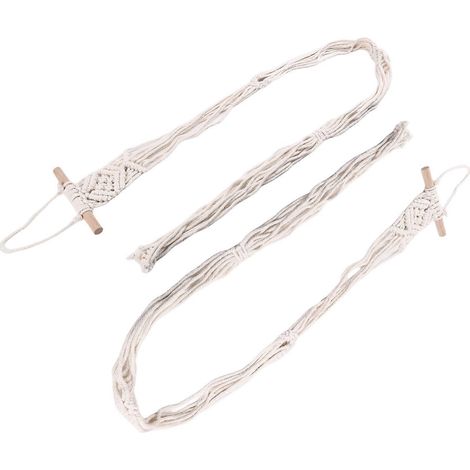 Lot de 2 porte-chapeaux en macramé style bohème, support pour chapeau de cowboy, organisateur de chapeaux à fixer derrière une porte, 170 cm (1/5)