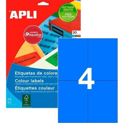 Las etiquetas azules con cantos rectos y tamaño de 105,0 x 148,0 mm con adhesivo permanente son ideales para destacar tu información en un sobre de en