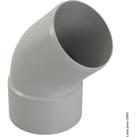Codo 45° PVC gris GIRPI, Desv.33 cm Diam.100 mm GIRPI