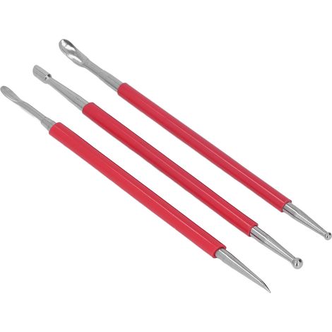 Lot de 3 outils de modelage cuir en acier inoxydable, accessoires DIY pour lisser, presser, biseauter et poncer les bords du cuir. (1/5)
