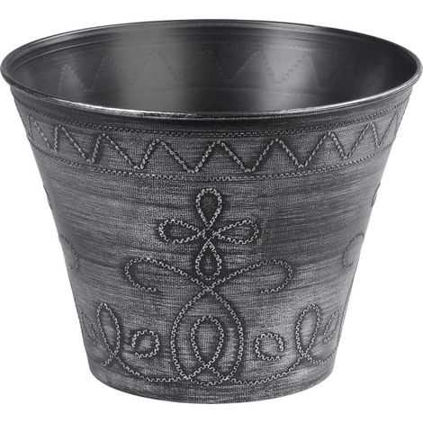 Blumentopf Strend Pro Flower, 24,5x19,3 cm, silberfarben, Metallic-Effekt