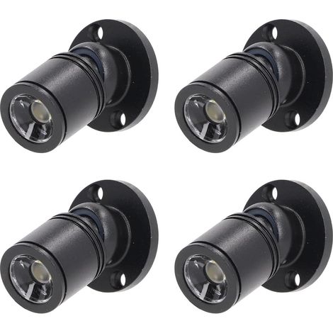 Mini Spot à LED Mini Spot Encastré Encastrable au Plafond 1W avec Pilote 100-265V AC pour Maison/Armoire à Vin/Armoire à Bijoux/Salon/Placard, 4pcs[Classe énergétique A+]，3000K (1/5)