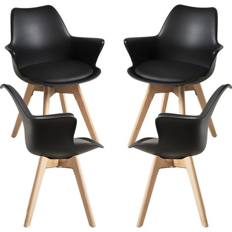Packs Sillas Comedor - Pack 4 Sillones Synk - Negro (1/5)