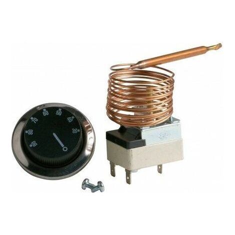 Aquastat de régulation à bulbe TUVDT – Réglage 30-90°C – Longueur capillaire 2 m – Diamètre bulbe 6 mm – Longueur bulbe 100 mm (1/2)
