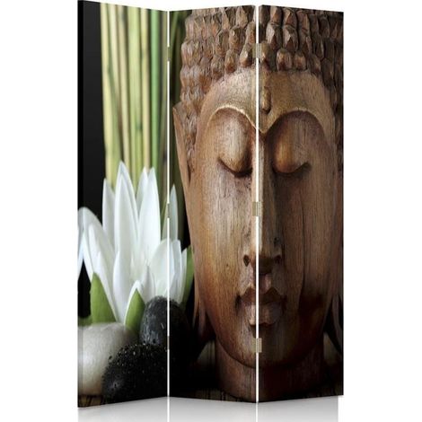 Paravento bilaterale 360, Buddha in legno - 110x170 (1/5)
