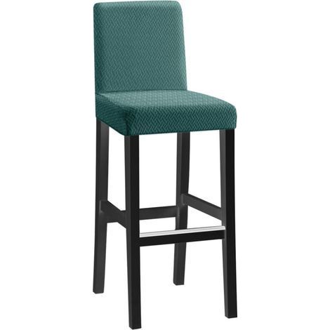 4pcs short back long checkered jacquard chair covers - dark green, one-piece stretch chair covers, modern and durable, suitable for home hotel restaurant banquet kitchen decoration (1/5)