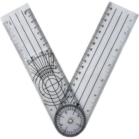 Règle pliante rapporteur plastique 140mm 5,5 pouces givré multi-angle géométrie outil de mesure (1/5)