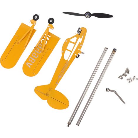 Bandierina segnavento in metallo 3D a forma di aereo Piper J3 Cub – Piccola – Indicatore di direzione del vento – Decorazione per tetto da giardino