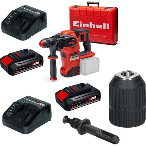 Einhell 18v 36V X-Change Cordless SDS Hammer Drill Kit + Keyless Chuck + Adapter (1/5)
