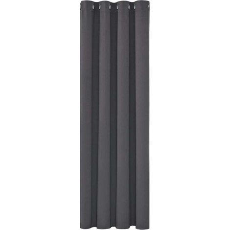 Rideaux Occultants Isolant Thermique Anti Froid, 150200 CM Design Moderne à Oeillets, Gris Foncé, 1Pièces