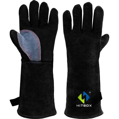 Gants de Soudage Cuir Vachette 14" 932°F pour Arc Tig Mig (1/5)