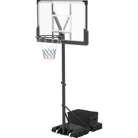 Panier de Basket-Ball Hauteur Réglable 125-305cm Support de Basketball Mobile avec Panneau Arrière Incassable Base Remplissable et Roues (1/2)
