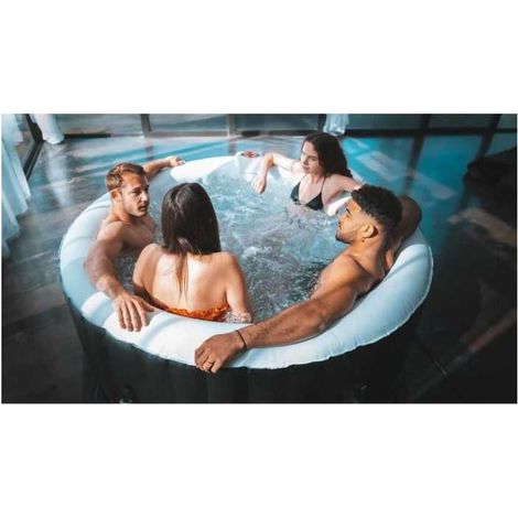 SunSpa Aufblasbares Spa Schwarz für 4 Personen 130 Mikro-Düsen (1/3)