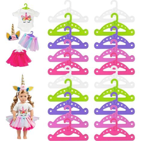 20 Pièces Cintre Enfant,Cintres pour Poupées Cintre Bebe Cintre Poupee Cintres de Poupée Set Plastik Vêtements Poupée Cintre Baby Born Ensemble de Cintres,pour Enfants Bébés Les Poupée(12.5cm) (1/5)