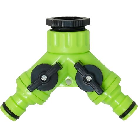 Dapetz ® 2 Way Garden Water Pipe Connectors Pipe Adapter Y Shape Water Diverter Adapter Switch Valve Water Tap Splitter Washing Machine Hose Connector With Individual Shut Off/on Valve (1/5)