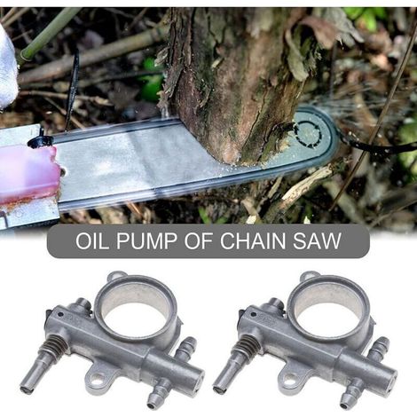 Pompe à huile pour tronçonneuse, 2 pièces, avec engrenage à vis sans fin, Compatible avec le remplacement de la scie à chaîne 25cc/38cc pour les outils électriques d'extérieur