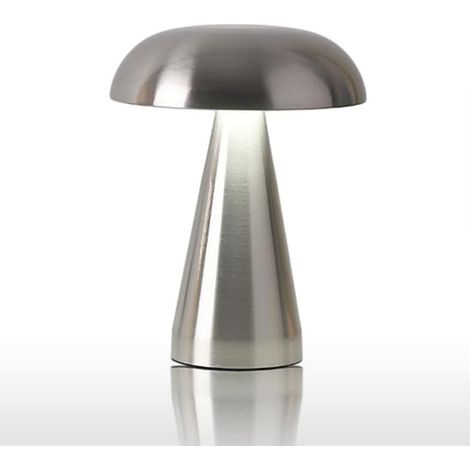 Lampada da tavolo moderna a forma di fungo, illuminazione a 3 colori, ricaricabile tramite USB, complemento d'arredo multifunzionale e regalo ideale. (1/4)