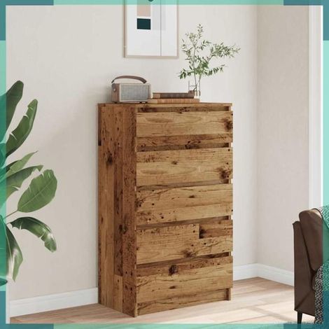 855996 Commode vieux bois 60x36x103 cm bois d'ingénierie (1/5)
