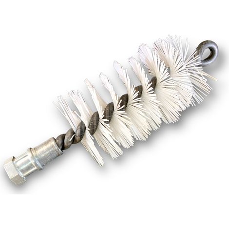 Brosse à tube PRO NYLON Ø 45 mm  Raccord M12175 femelle  Ame en acier torsadé  Nettoyage brossage tube et canalisation  Kibros 41SCN45