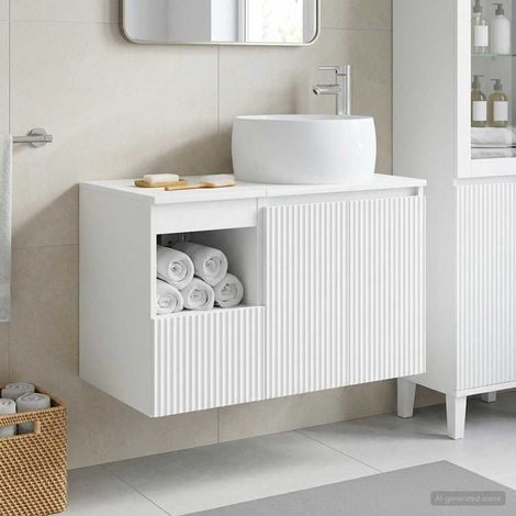 vidaXL Bathroom Furniture Set 2 pcs White Engineered Wood (1/5)