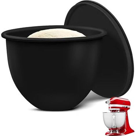 Bol mélangeur de rechange en silicone noir, compatible lave-vaisselle, 24,5 x 24,5 x 18,5 cm, accessoire de cuisine. (1/5)