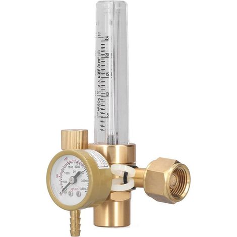 Régulateurs de CO2Argon, Régulateur de Soudage MIG pour Soudeur TIG 5/8 Pouces, Manomètre 0-3500 Psi, Régulateur de Soudage au Gaz avec Débitmètre Intégré, Raccord D'entrée pour Soudeur (1/4)