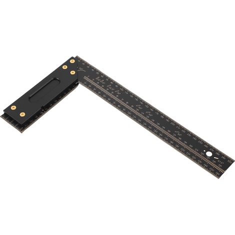 Règle de traçage multifonctionnelle de 300 mm en fibre de verre noire, pour le travail du bois. (1/5)