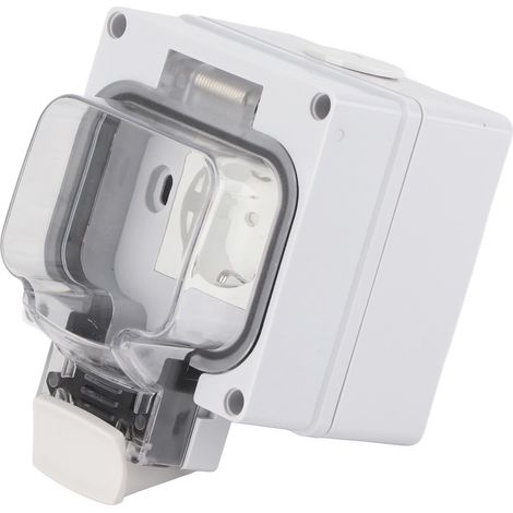 Prise Étanche IP66 Extérieure 250V 16A, Double Prise pour Jardin Atelier, Boîtier Résistant aux Intempéries (1/5)