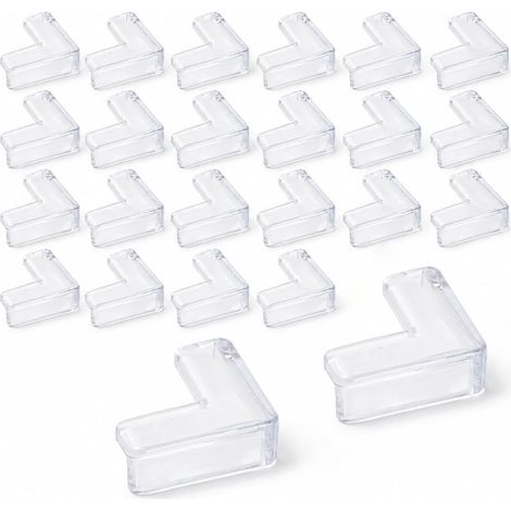 24 protectores de esquinas de mesa transparentes (L) Protectores de muebles transparentes, protectores de bordes autoadhesivos para esquinas de muebles, armarios, mesas, camas y cojines. (1/5)