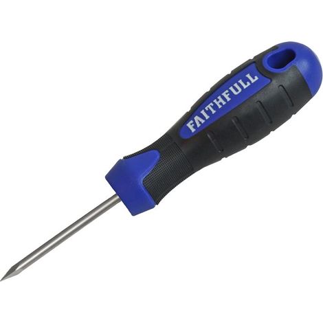 Faithfull – Bradawl square tip 50mm – Soft-grip handle for enhanced control – For creating pilot holes in wood – 3mm diameter for various screw sizes (1/5)