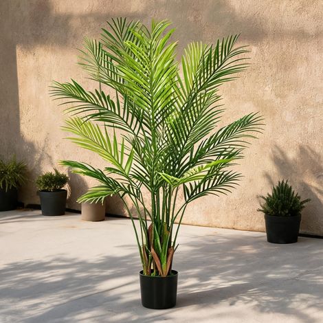 Palmier artificiel vert 120 cm avec pot plante d'intérieur (1/5)
