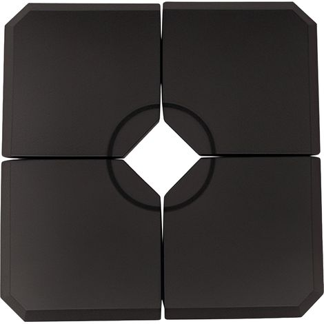 Base de parasol en croix 100 x 100 cm, remplissable d'eau ou de sable, en 4 pièces, noire, parfait pour profiter de l'ombre et de la protection solaire dans votre jardin, sur votre balcon ou à la p... (1/5)