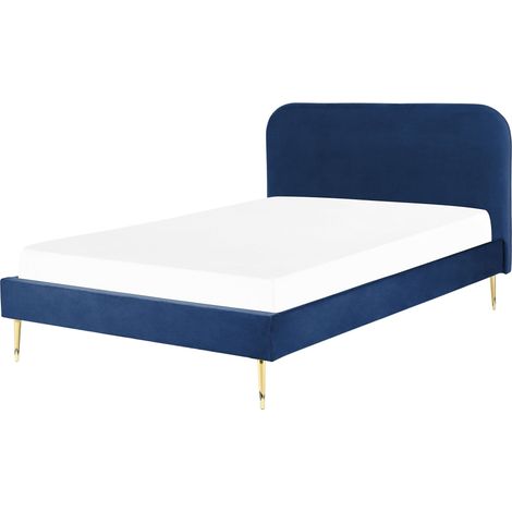 Bed Velvet FLAYAT 140 x 200 cm (EU Double) Navy Blue (1/5)