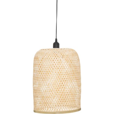 Lámpara colgante "Ali" natural D28 beige en bambú (1/4)