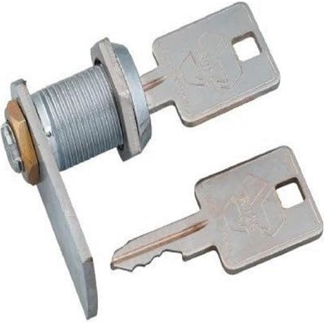 Serrure Barillet Batteuse pour Boite aux lettres, meubles, armoires - à Paillettes Court, Came Droite - Epaisseur maximum de porte 7,5mm, 2 Clés inclues (1/4)